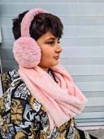 اسکارف رینگی نرمالو ست با هدبند و گوش گیر زمستانی